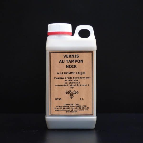 VERNIS AU TAMPON NOIR A LA GOMME LAQUE
