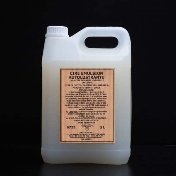CIRE EMULSION AUTOLUSTRANTE INCOLORE à la cire de palme naturelle (cire de Carnauba) -0722