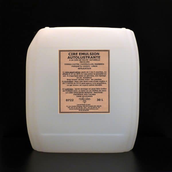 CIRE EMULSION AUTOLUSTRANTE INCOLORE à la cire de palme naturelle (cire de Carnauba) -0722